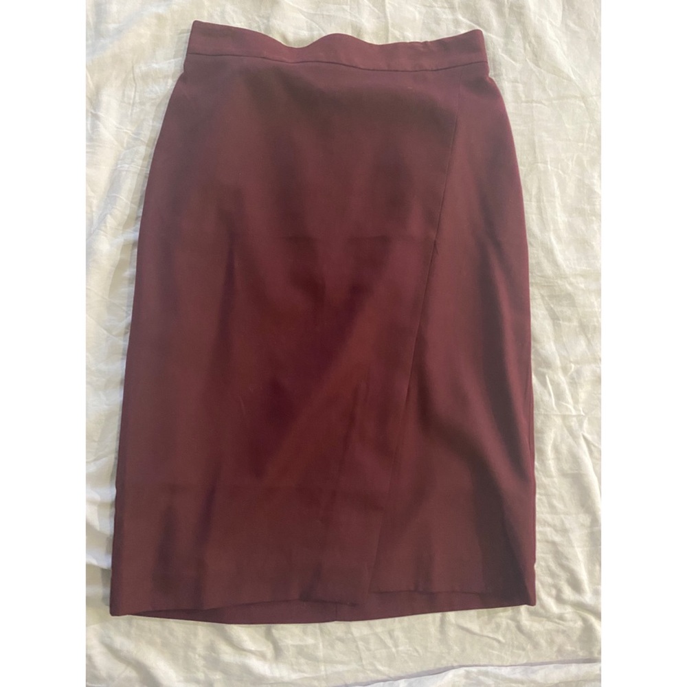 Ann Taylor Red Asymmetrical Pencil Skirt